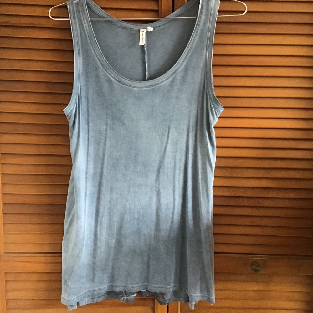 Cable & Gauge sunwashed longer tank blue
